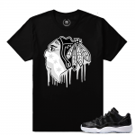 Match Air Jordan 11 Barons | Black Hawks Drip | Black T shirt