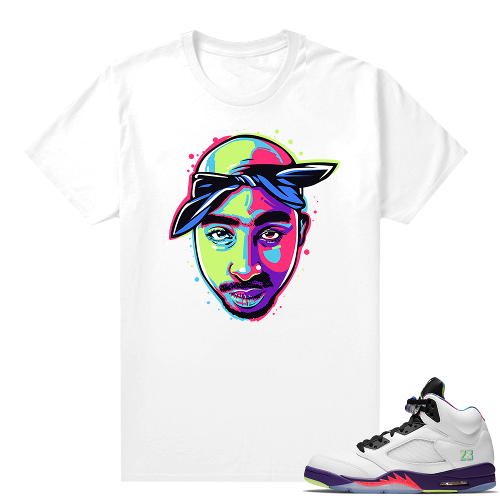 Bel-Air 5s Alternate shirts - White - 2 Pac Pop Art