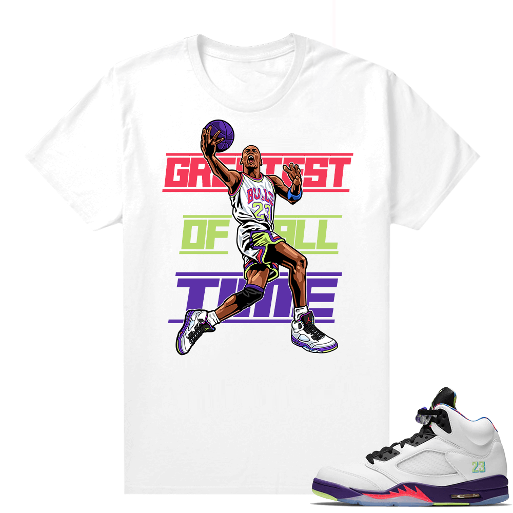 Bel-Air 5s Alternate shirts - White - Greatest Of All Time V2