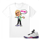 Bel-Air 5s Alternate shirts - White - The Last Dance WOZ MJ Shrug