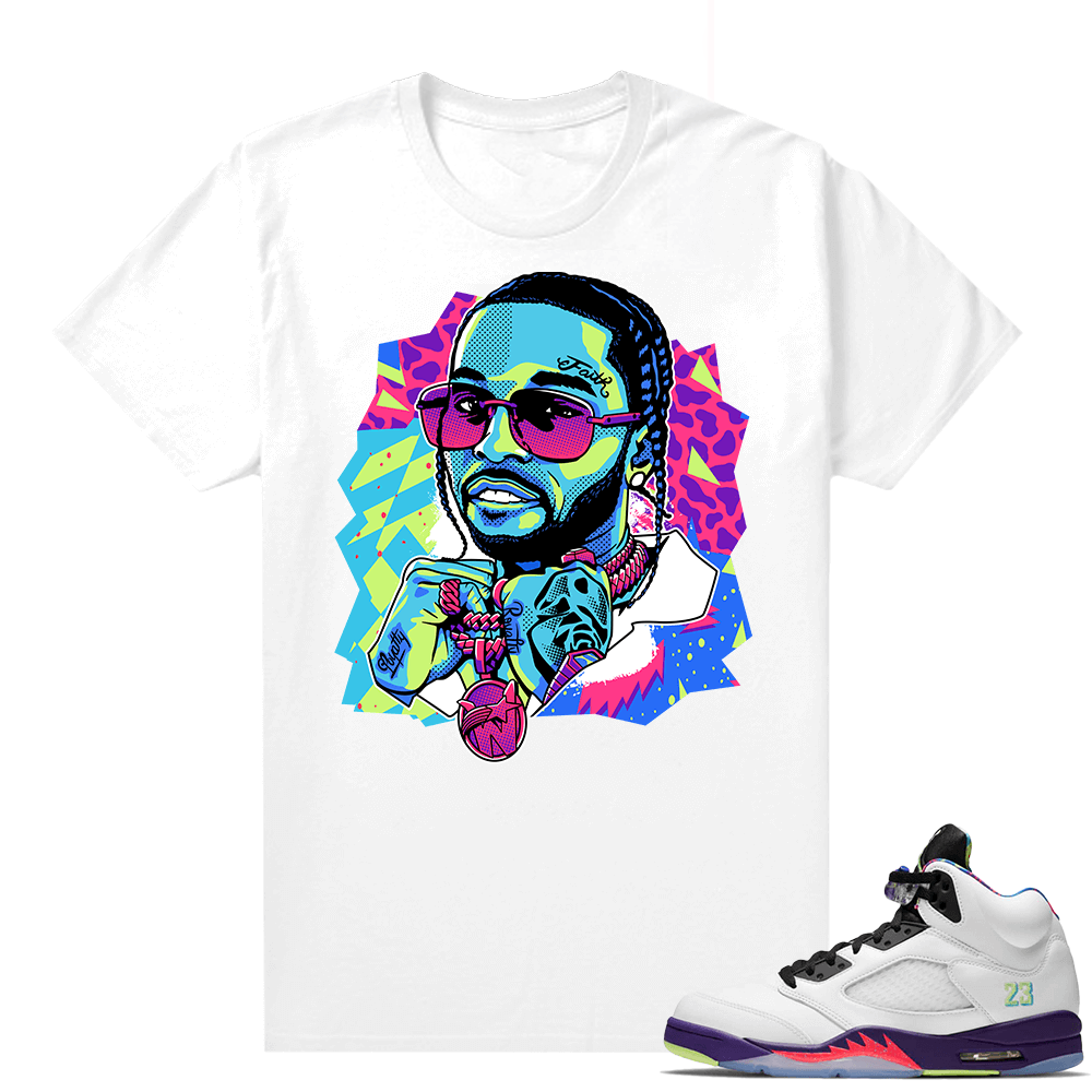 Bel-Air 5s Alternate shirts - White - Pop Smoke Pop Art