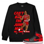 Match Banned 1s Jordan Retro | Cant Ban the Jumpman | Black Crew Neck Sweatshirt