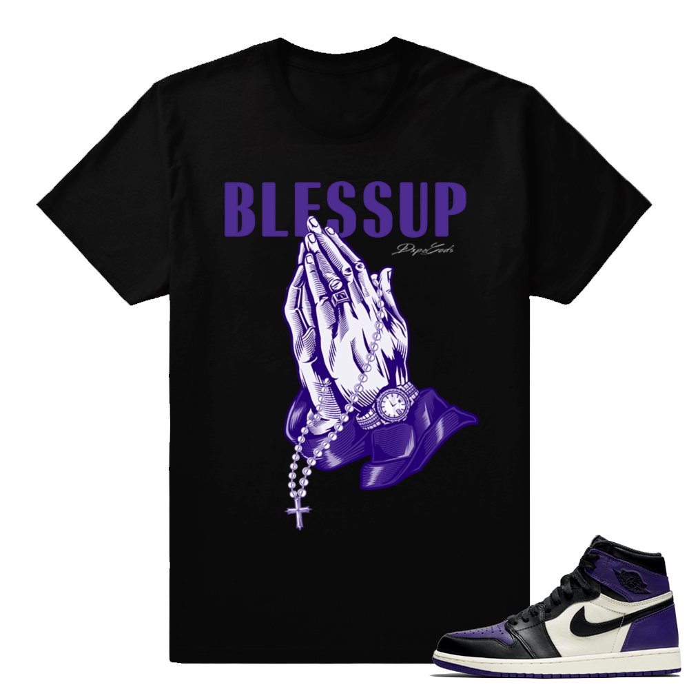 Bless up shirt Court Purple 1 match | Bless Up | Black shirt