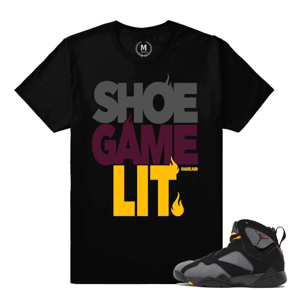 Bordeaux 7 Jordans shirt - Shoe Game Lit - Black