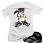 Jordan 7 Bordeaux shirts to match 'D Boy' White Sneaker Tees shirt