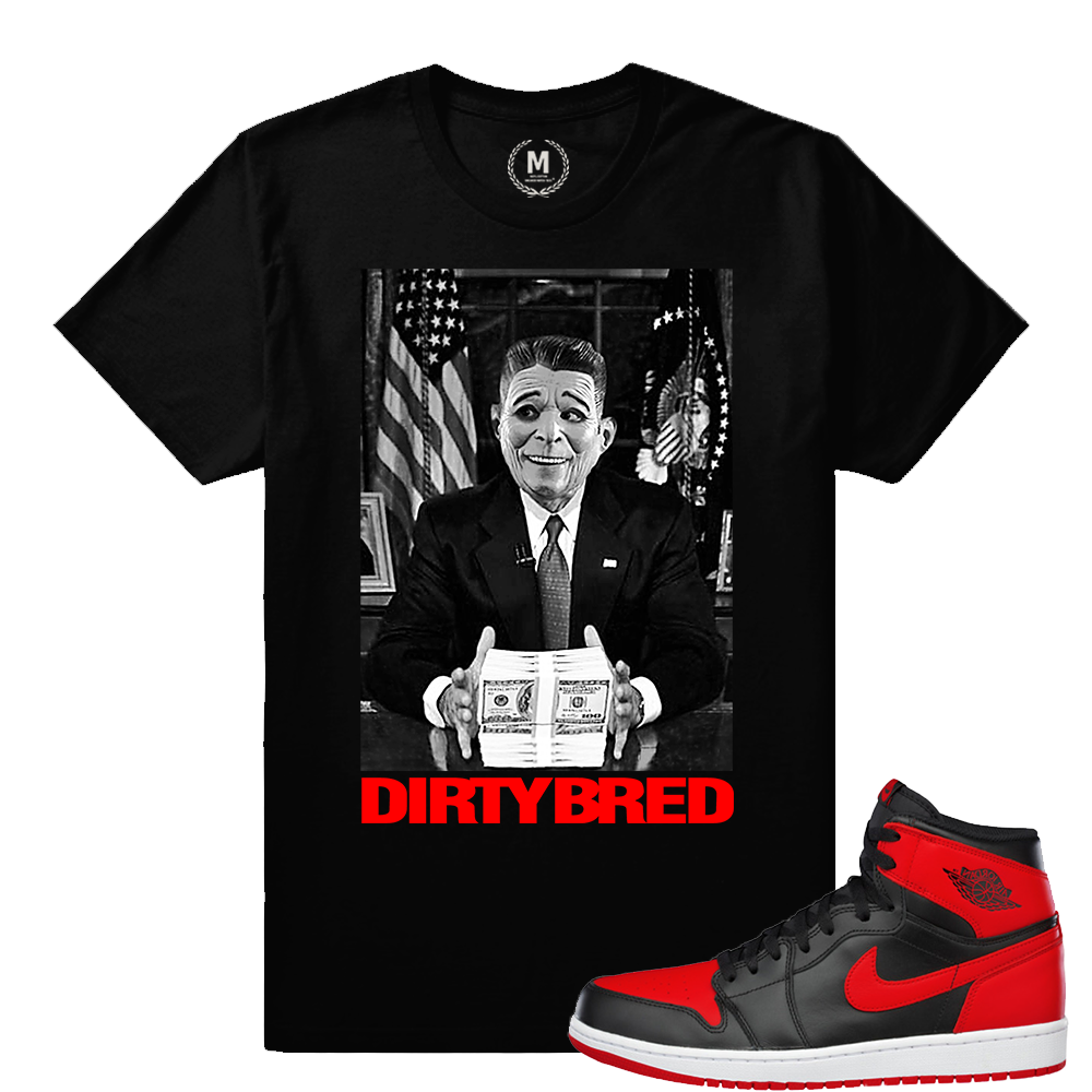 Match Banned 1s Jordan Retro | Dirty Bred | Black T shirt