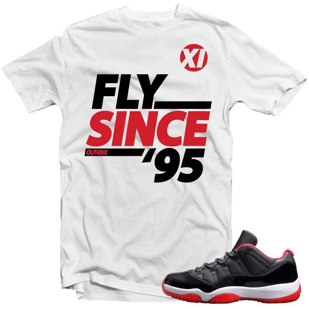 Jordan 11 Bred Low shirt to match 'Fly Since' White Sneaker Tees