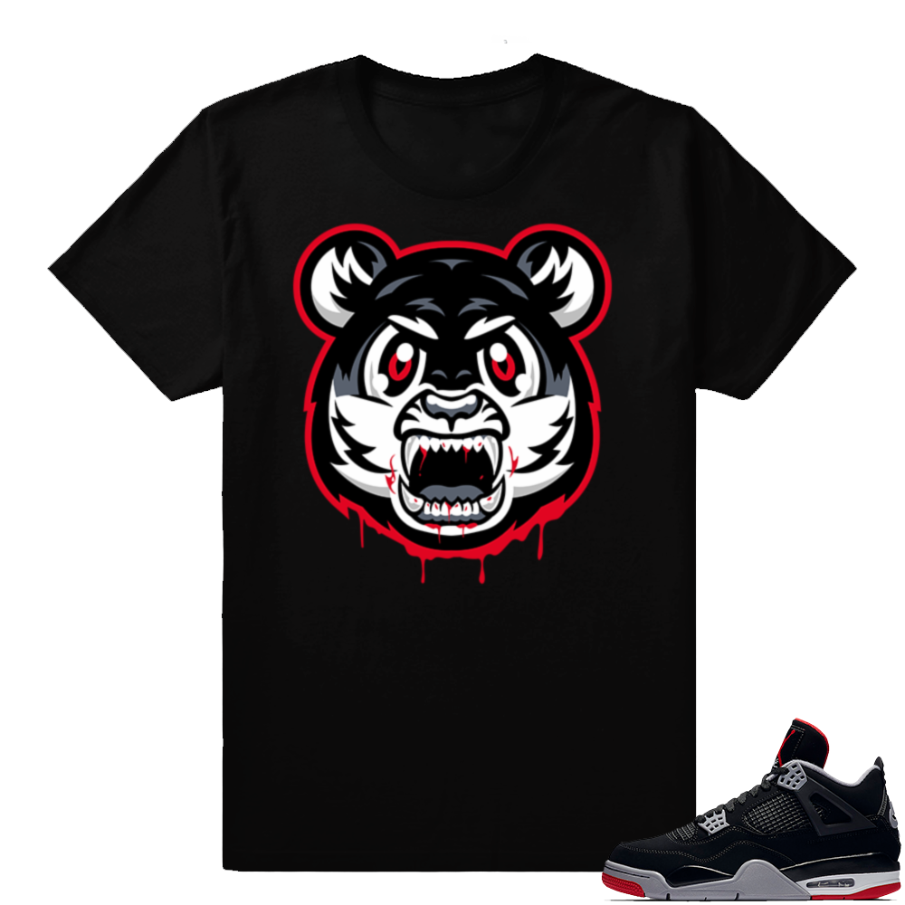 Jordan 4 Bred | Angry Tiger Drip | Black Shirt