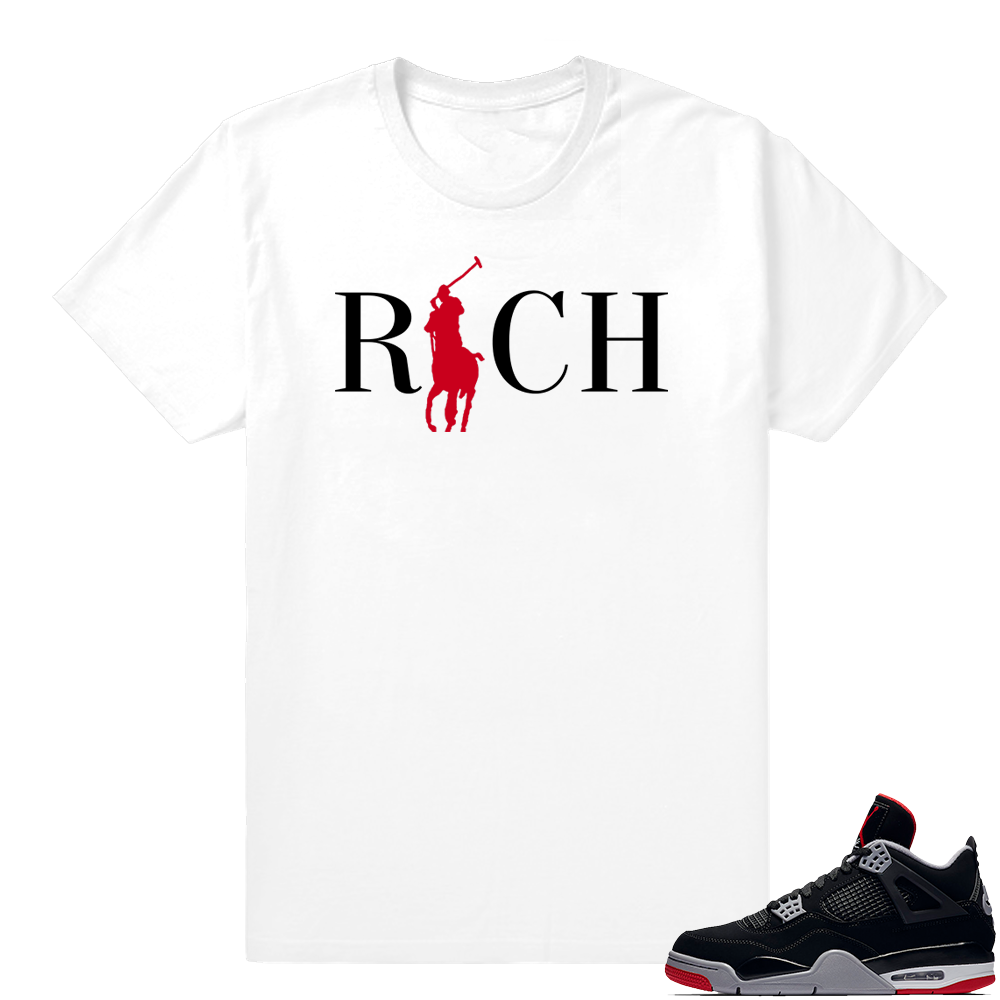 Jordan 4 Bred | Country Club Rich | White Shirt