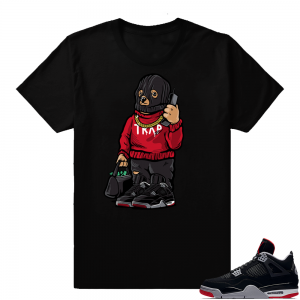 Jordan 4 Bred | Ski Mask Trap Bear | Black Shirt