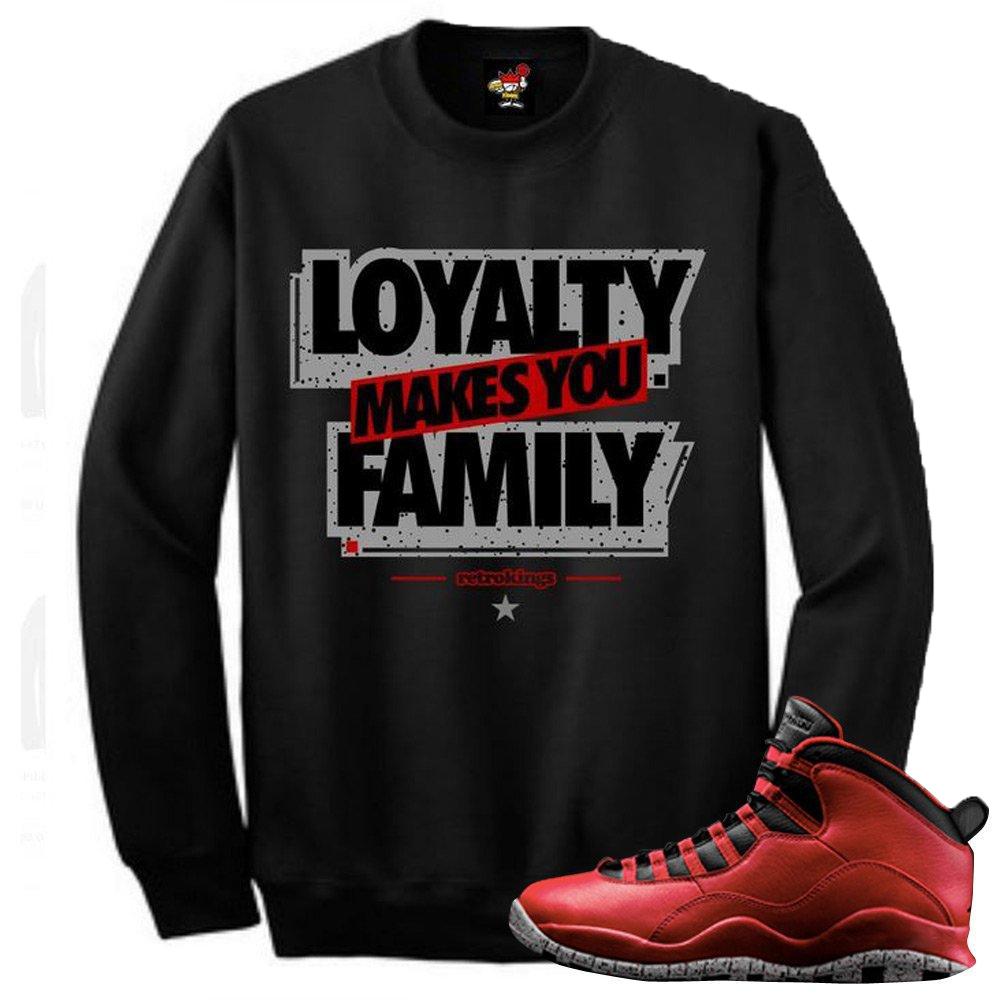 Bulls over Broadway 10s matching sneaker tees shirts |Loyalty Sneaker Tee BLACK CREWNECK | Streetwear Online