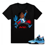 Cactus Jack 4 sneaker tee shirt  Air Travis  Black tee