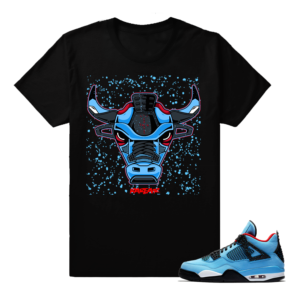 Cactus Jack 4s shirt  Cactus Jack Bull Black tee