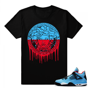 Cactus Jack Jordan 4 shirt  Medusa Drip  Black tee