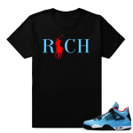 Cactus Jack Jordan 4 t shirt  Country Club Rich  Black tee