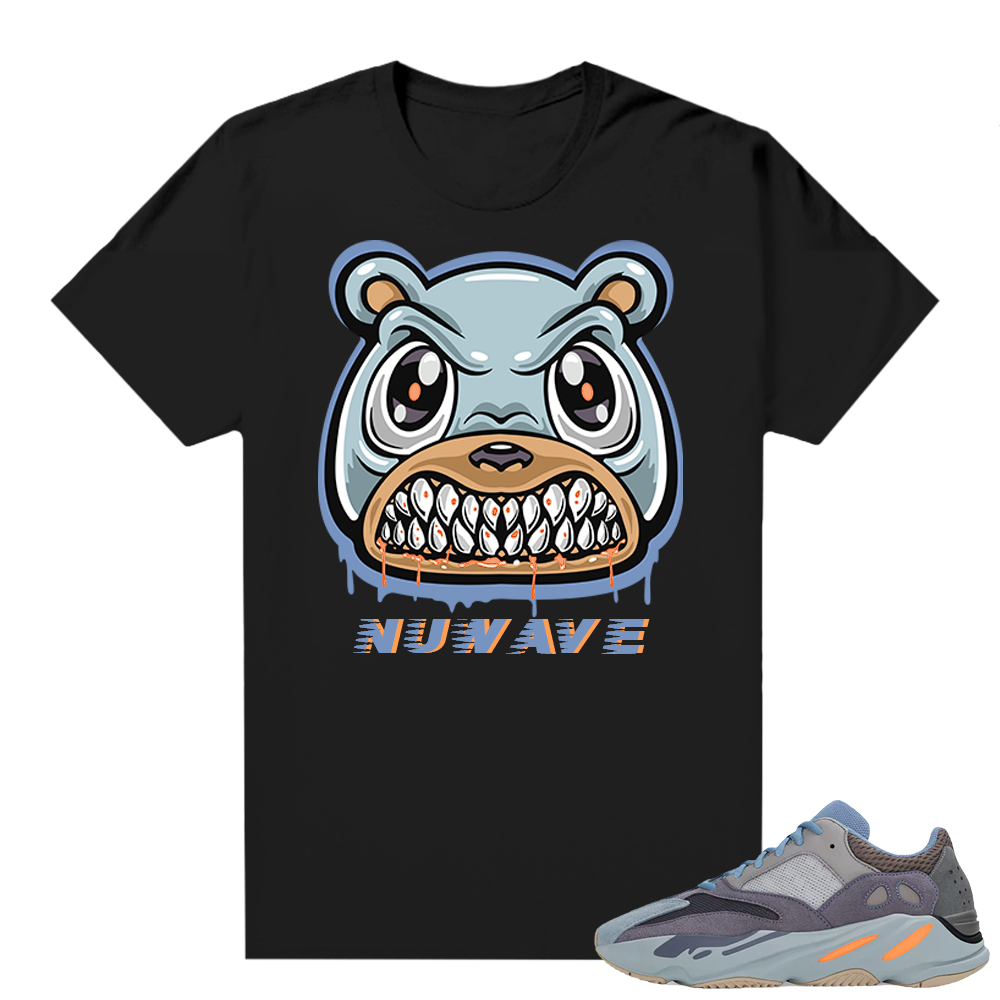 Carbon Blue Yeezy 700 | Nuwave Angry Bear | Black shirt