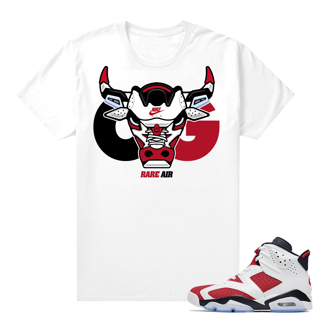 Carmine 6 Shirt Match White OG Rare Air Bull