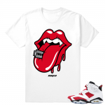 Carmine 6s | Matching Vamp Life | White T shirt