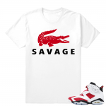 Carmine 6s | Matching Savage | White T shirt