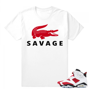 Carmine 6s | Matching Savage | White T shirt