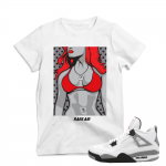 Match Air Jordan 4 Cement | 'Pop Art Cement' | White T shirt