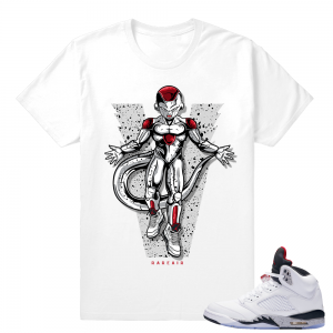 Cement 5s - matching t shirt- Frieza Rare Form - White