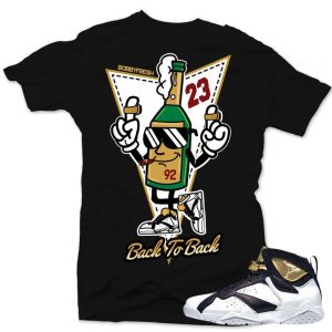 Jordan 7 Champagne shirts to match 'Back 2 Back' Black Sneaker Tees shirt