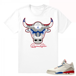 Charity Game 3s shirts  Rare Air Bull  White tee