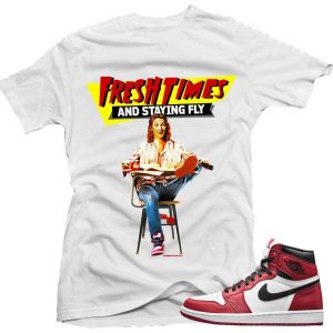 Jordan 1 Chicago shirts to match 'Fresh Times' White Sneaker Tees shirt