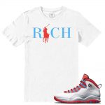 Match Chicago Flag 10 Jordan Retros | Country Club Rich | White T shirt