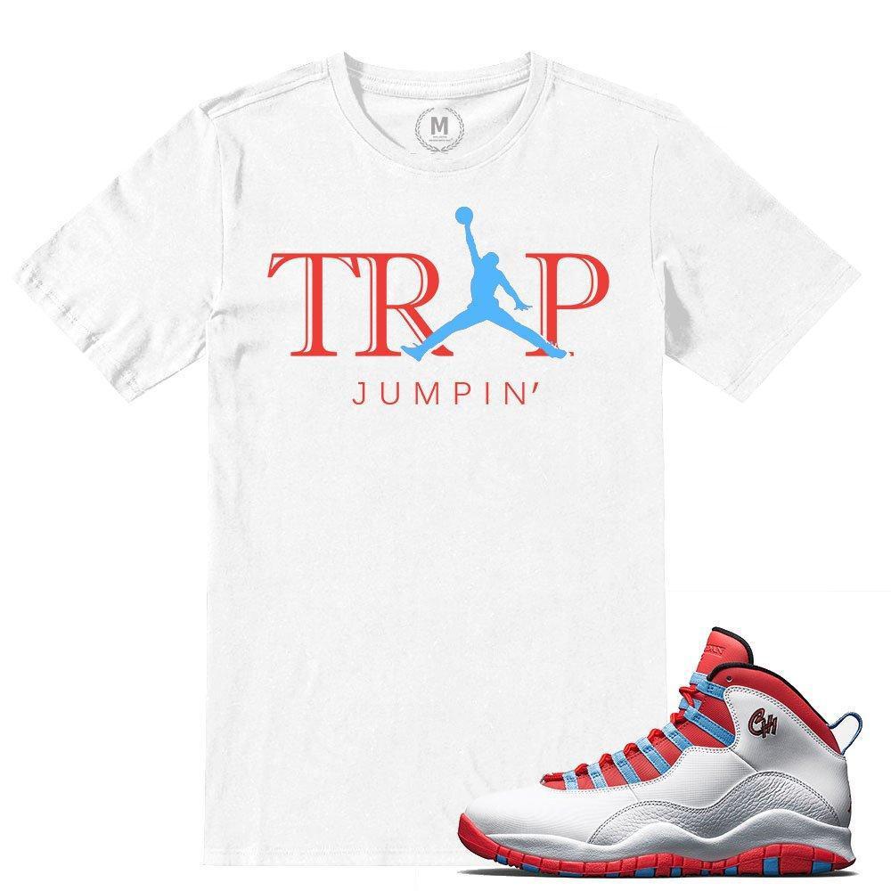 Match Chicago Flag 10 Jordan Retros | Trap Jumpin | White T shirt