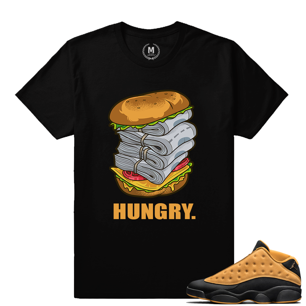 Match Air Jordan 13 Chutney | Hungry | Black T shirt