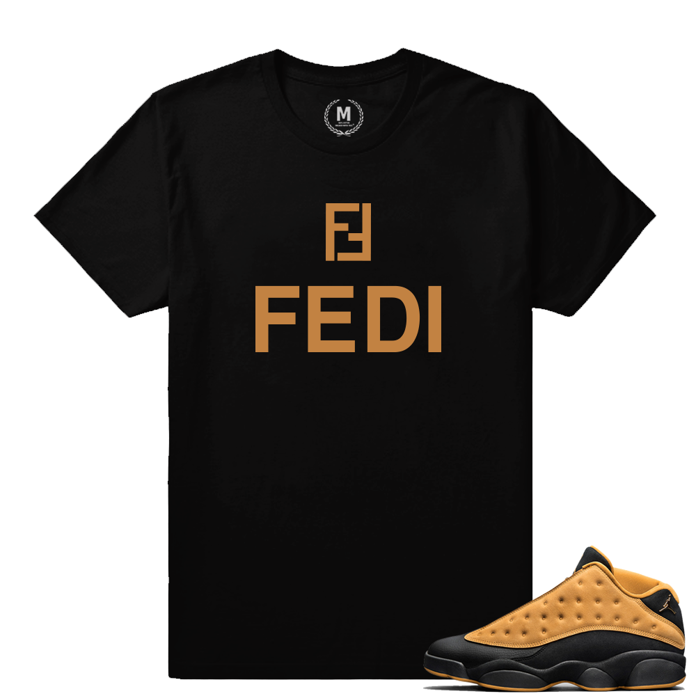 Match Air Jordan 13 Chutney | FEDI | Black T shirt