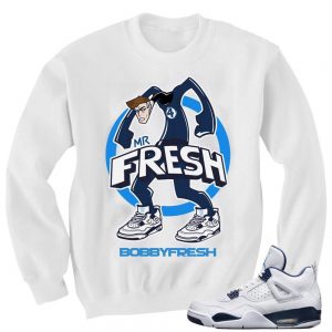 Columbia 4s Matching Sneaker Tees Shirts|Sneaker Tees Shirt 'MR Fresh' in WHITE CREWNECK