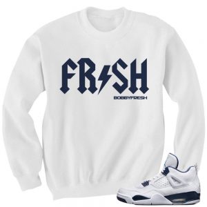 Columbia 4s Matching Sneaker Tees Shirts|Sneaker Tees Shirt 'Fresh' in WHITE CREWNECK