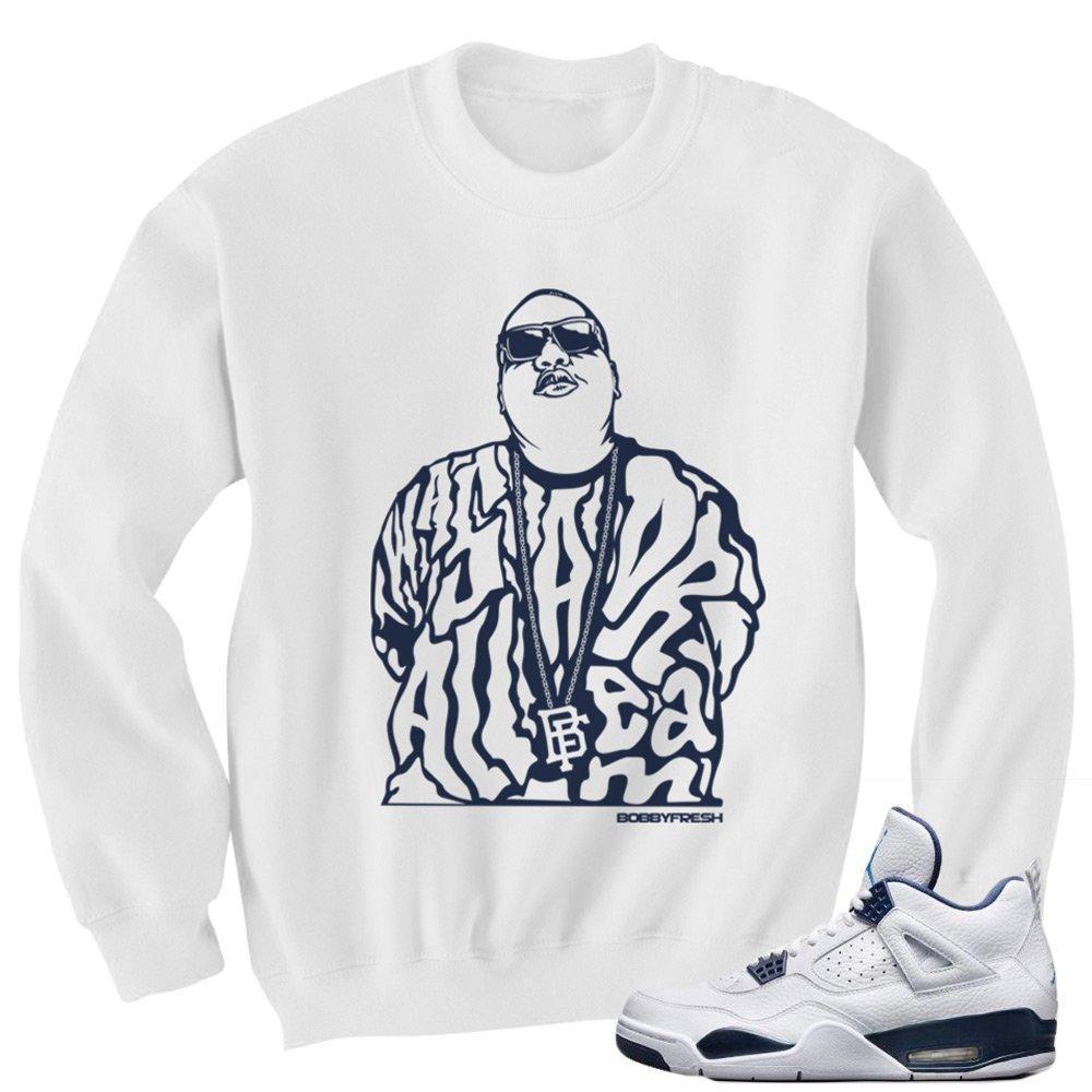 Columbia 4s Matching Sneaker Tees Shirts|Biggie Smalls All a Dream Sneaker Tees Shirt in WHITE CREWNECK