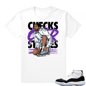 Concord 11 Jordan | Checks Over Stripes | White shirt