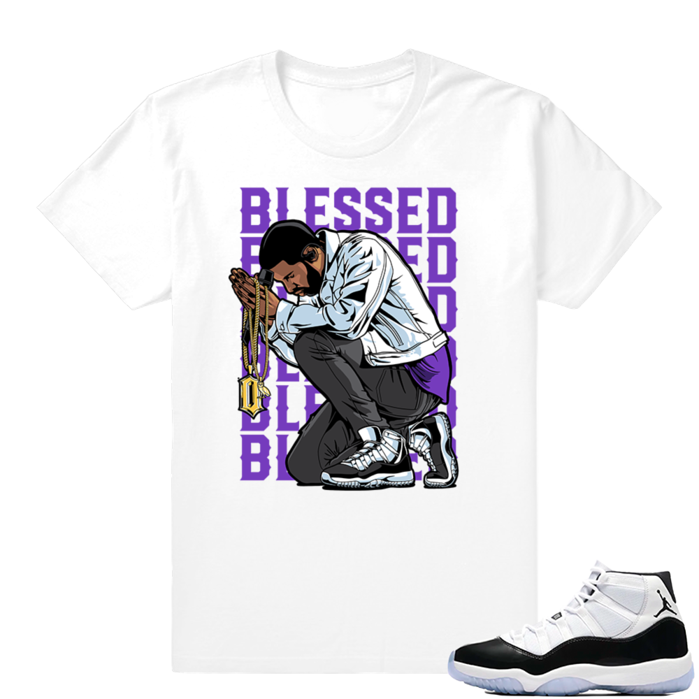 Concord 11 Jordan | Blessed | White shirt