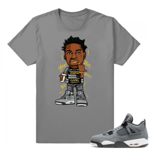 Jordan 4 Cool Grey | Kodak Black Glee | Grey Shirt