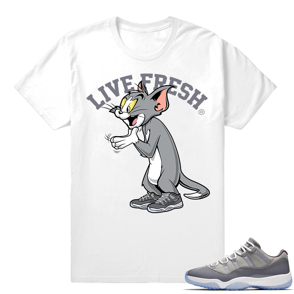 Cool Grey Shirt match Jordan 11  Live Fresh Tom  White tee