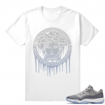 Cool Grey shirt  Medusa Drip  White tee