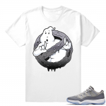 Cool Grey shirt matching Jordan 11  Ghost Busters  White tee