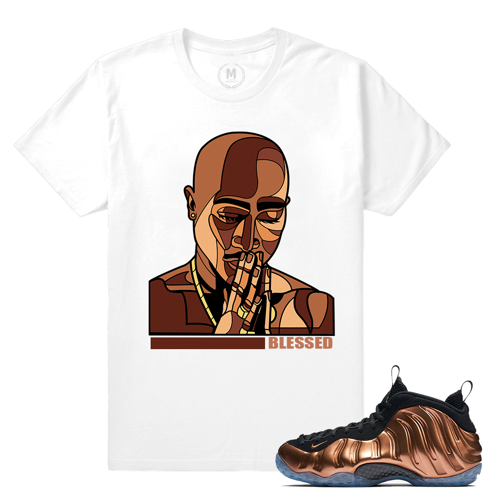 Match Copper Foams | Tupac Praying Hands | White T shirt