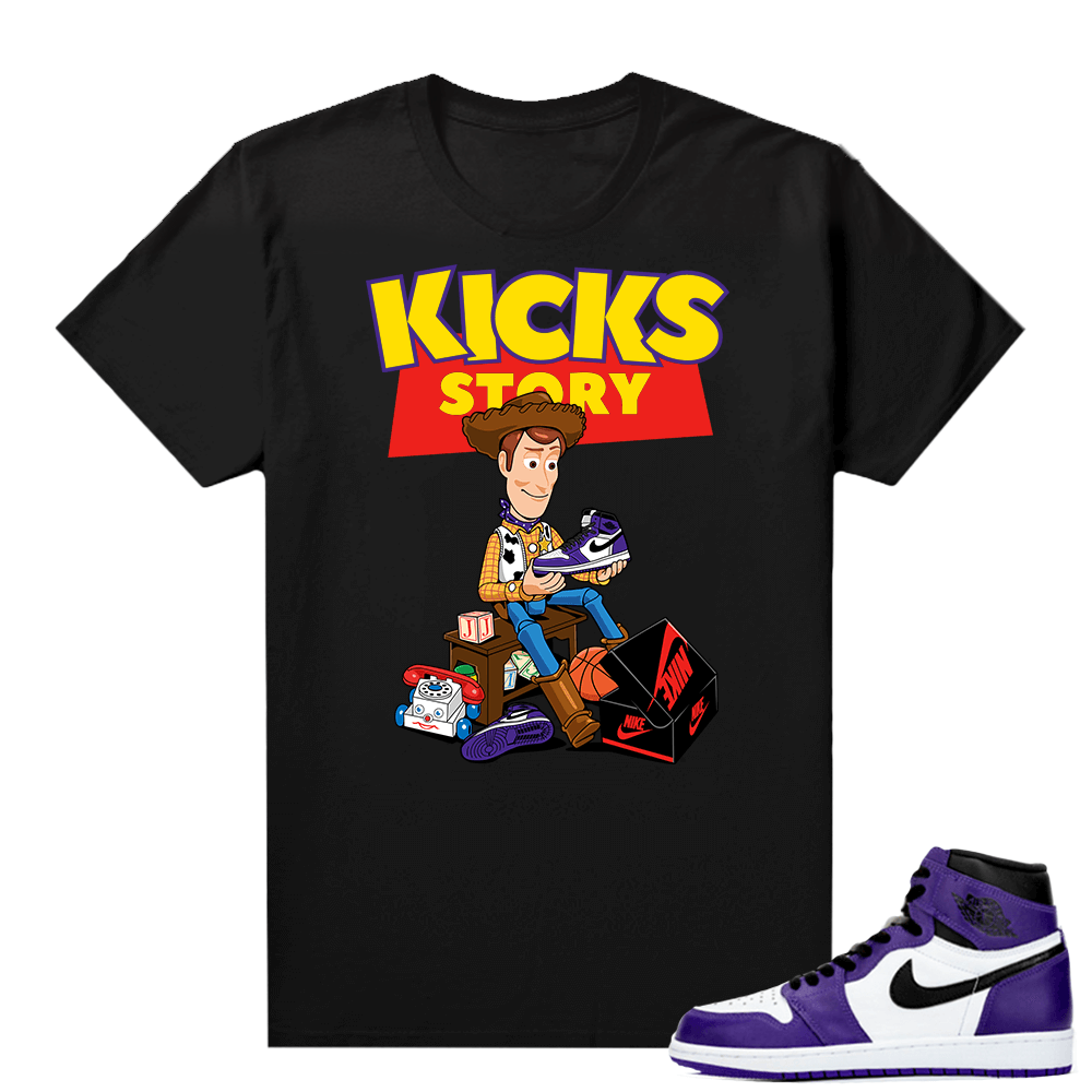 Court Purple 1s 2-0 jordan t-shirt match - Black - Kicks Story