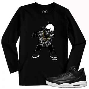 Match Cyber Monday / Premium Icon 3s | Dabbin Panda | Black Long Sleeve T shirt