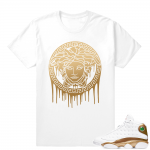 Match Air Jordan 13 DMP | Medusa Drip | White T shirt