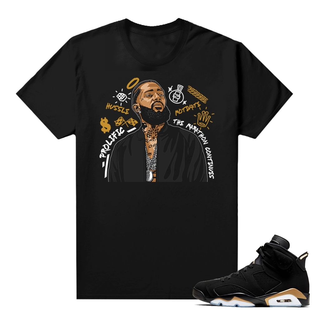 DMP 6s shirt match - Black - Nipsey Tribute