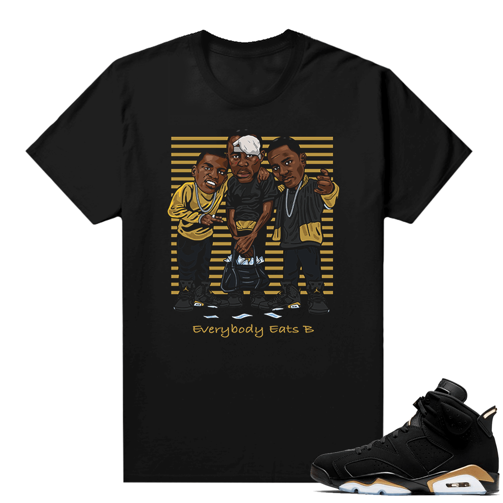 DMP 6s sneaker tees shirts - Black - Everybody Eats B