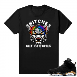 DMP 6s  shirt - Black - Snitches Get Stiches 69