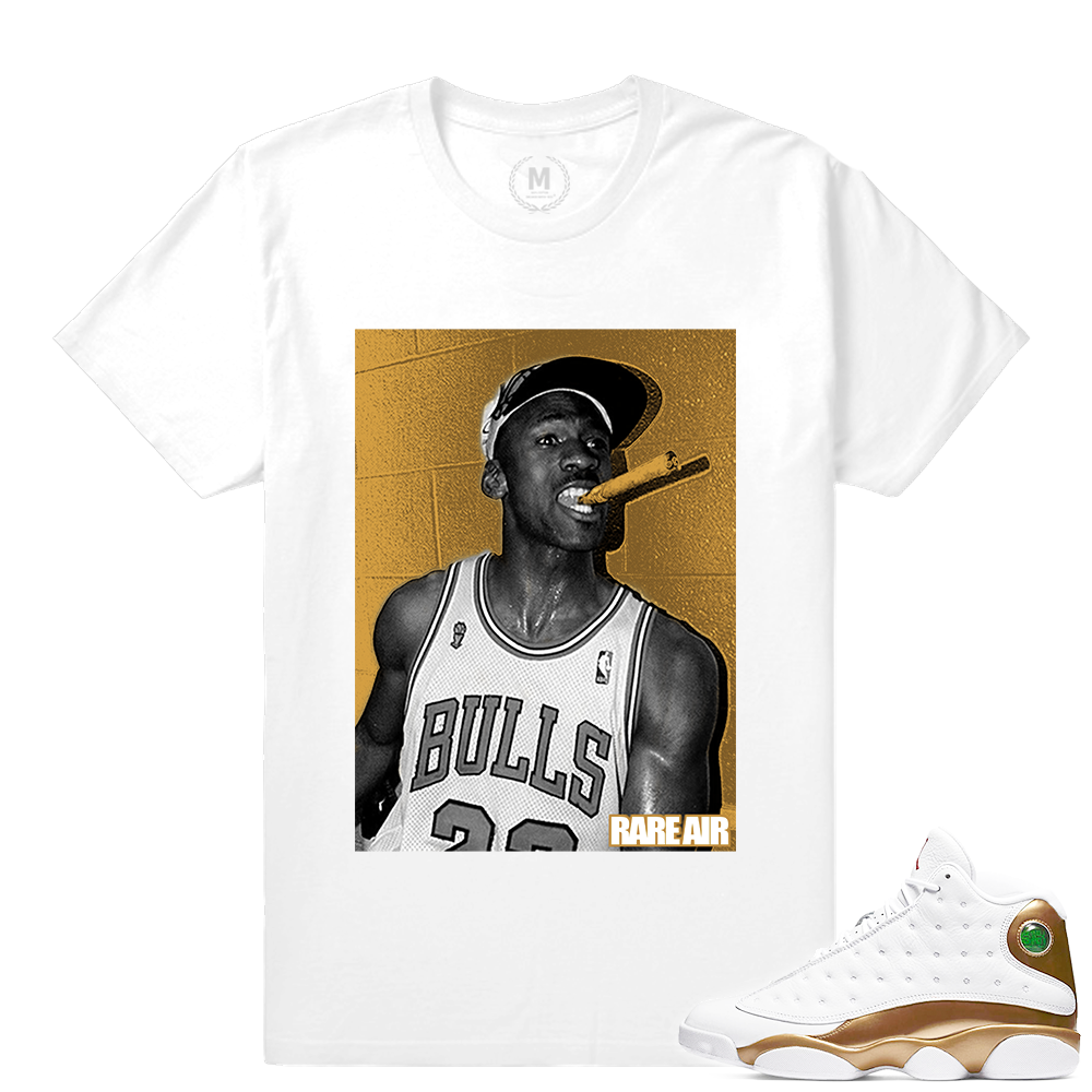 Match Air Jordan 13 DMP | Championship Cigar | White T shirt